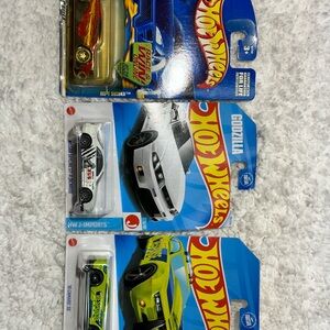 Kids Toy Car Set - Red, Blue, White